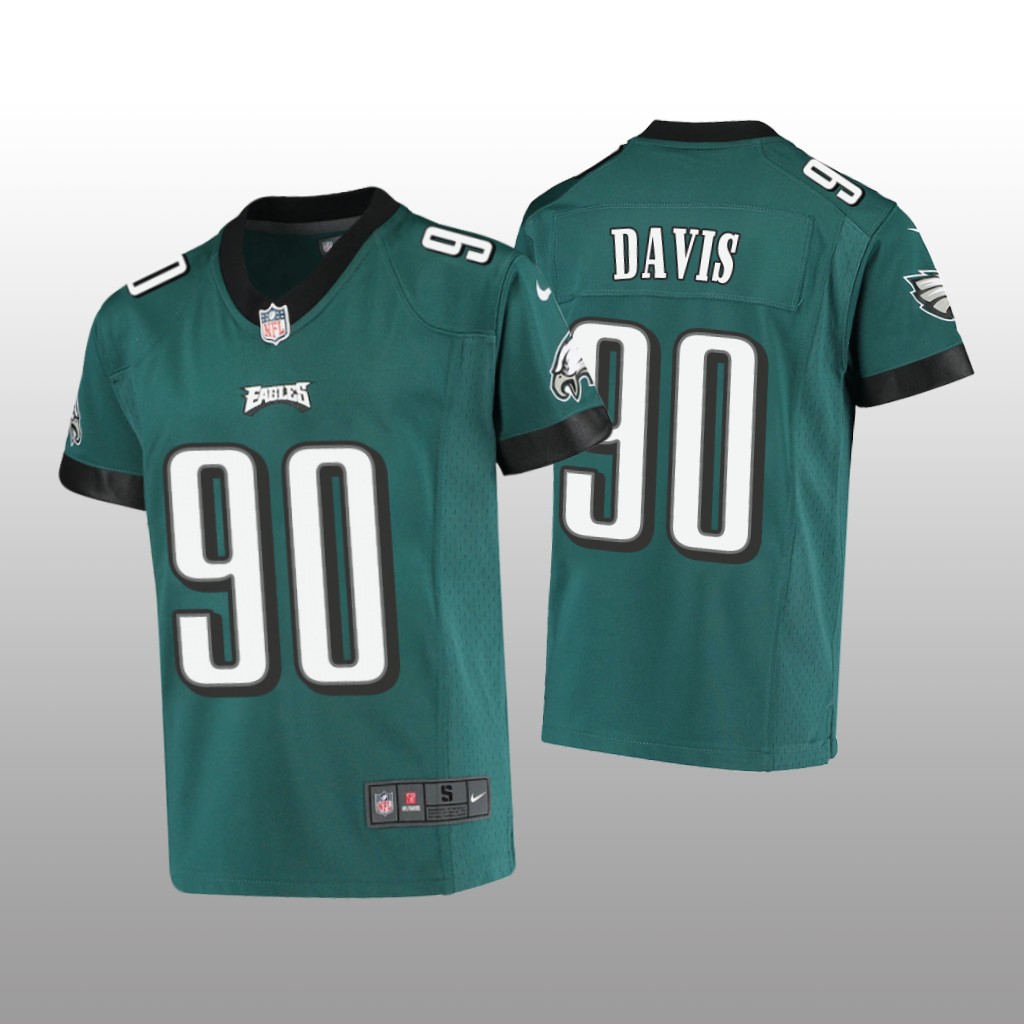 Philadelphia Eagles Jordan Davis Midnight Green Jersey Game - Youth