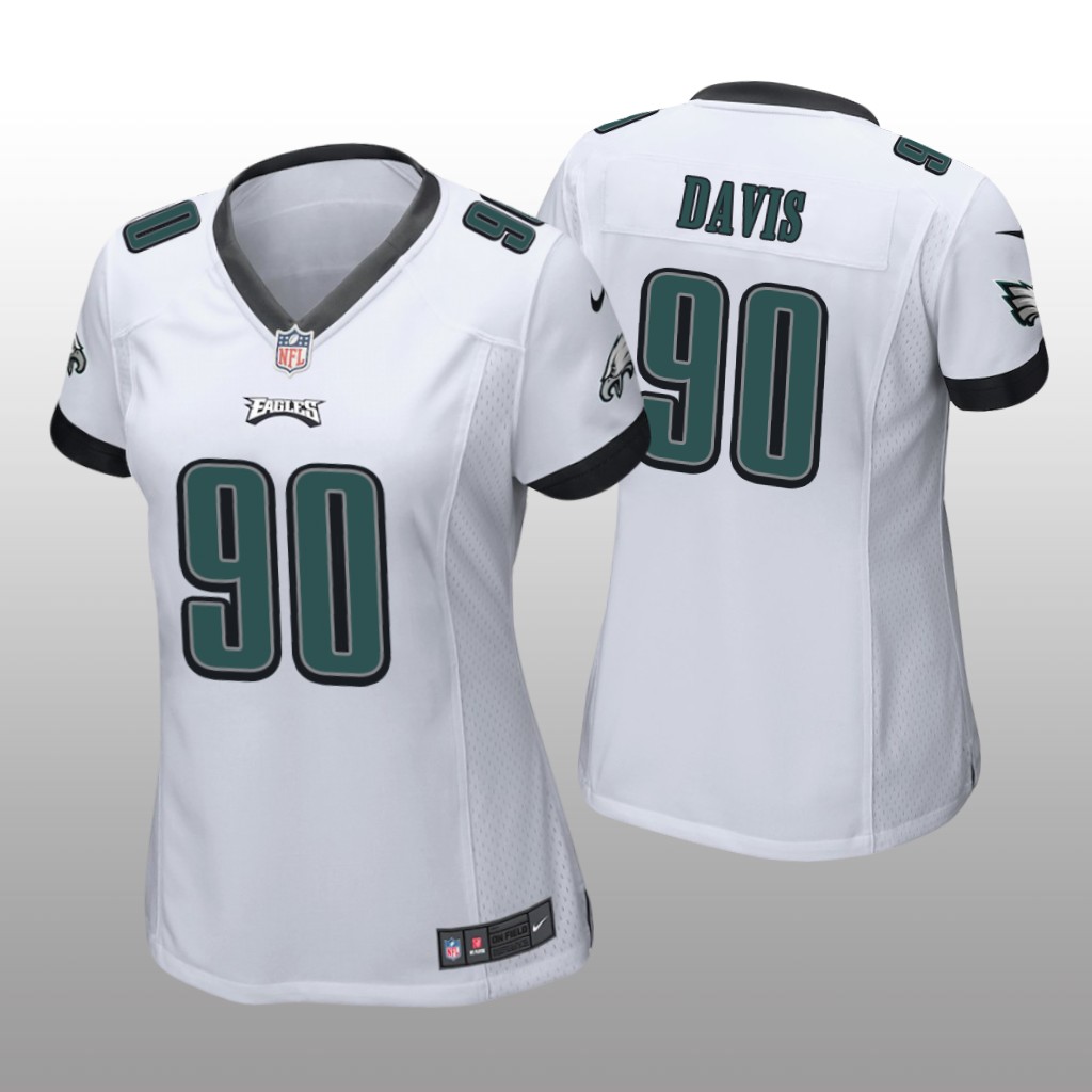 Philadelphia Eagles Jordan Davis White Jersey Game - Women's