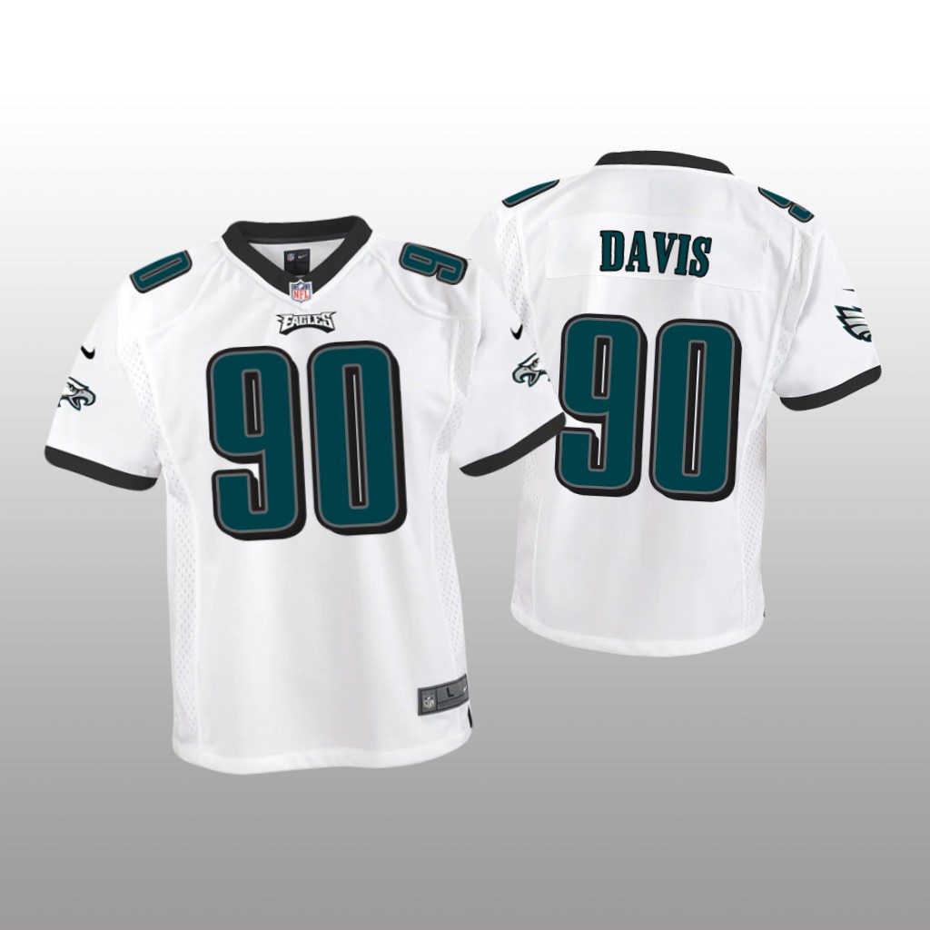 Philadelphia Eagles Jordan Davis White Jersey Game - Youth