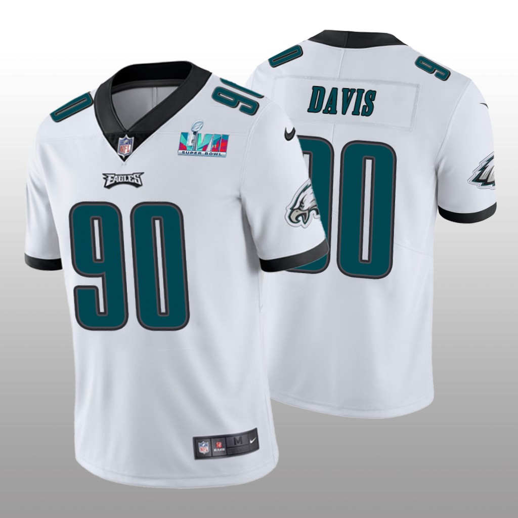 Philadelphia Eagles Jordan Davis White Vapor Limited Jersey Super Bowl LVII - Men's