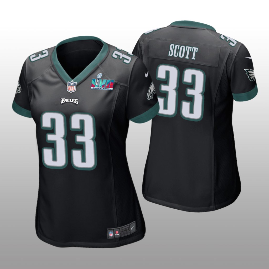 Philadelphia Eagles Josiah Scott Black Game Jersey Super Bowl LVII - Women's
