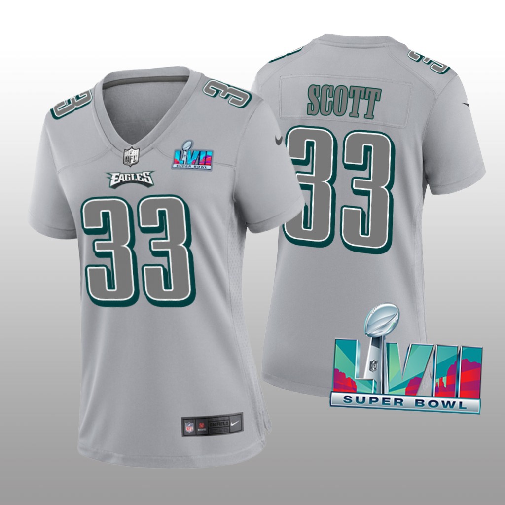 Philadelphia Eagles Josiah Scott Gray Atmosphere Jersey Super Bowl LVII - Women's
