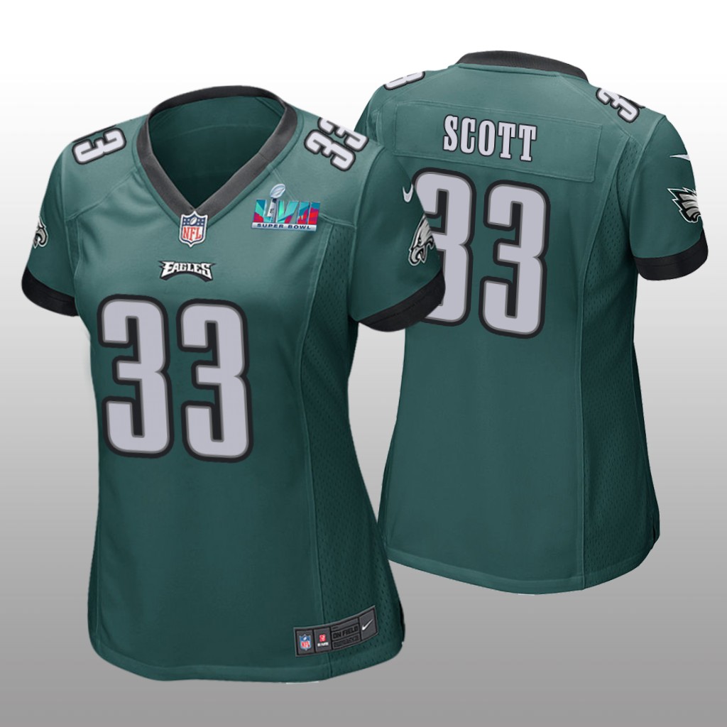 Philadelphia Eagles Josiah Scott Green Game Jersey Super Bowl LVII - Women's