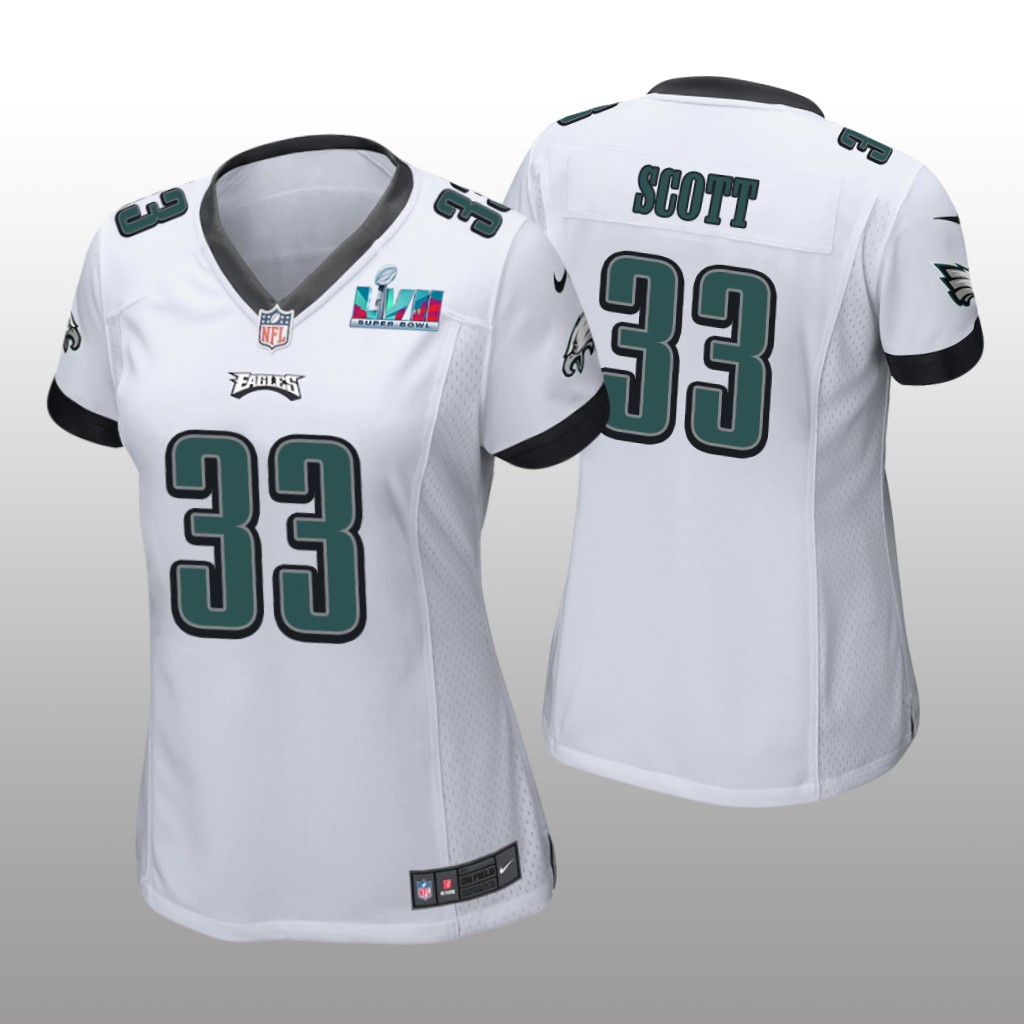 Philadelphia Eagles Josiah Scott White Game Jersey Super Bowl LVII - Women's