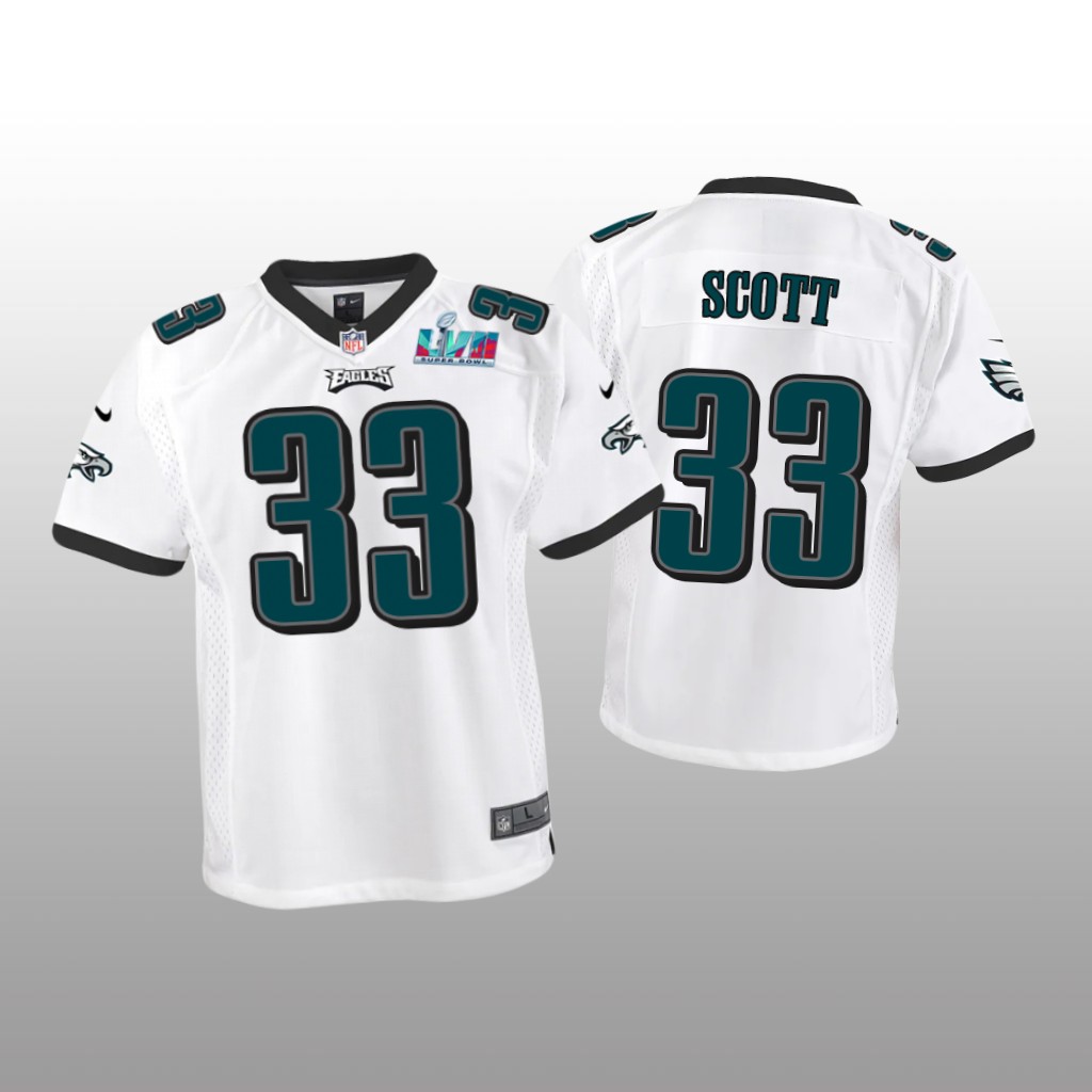 Philadelphia Eagles Josiah Scott White Game Jersey Super Bowl LVII - Youth