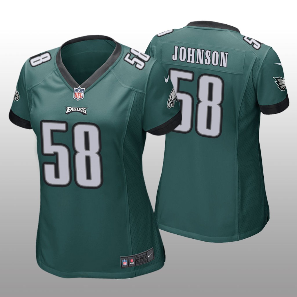 Philadelphia Eagles Kyron Johnson Green Jersey Game - Women's
