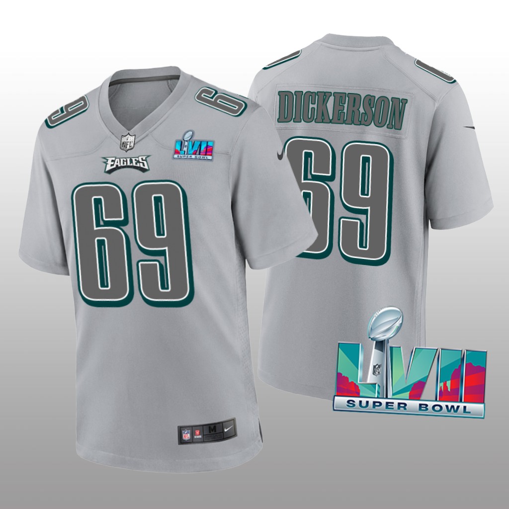 Philadelphia Eagles Landon Dickerson Gray Atmosphere Jersey Super Bowl LVII - Men's