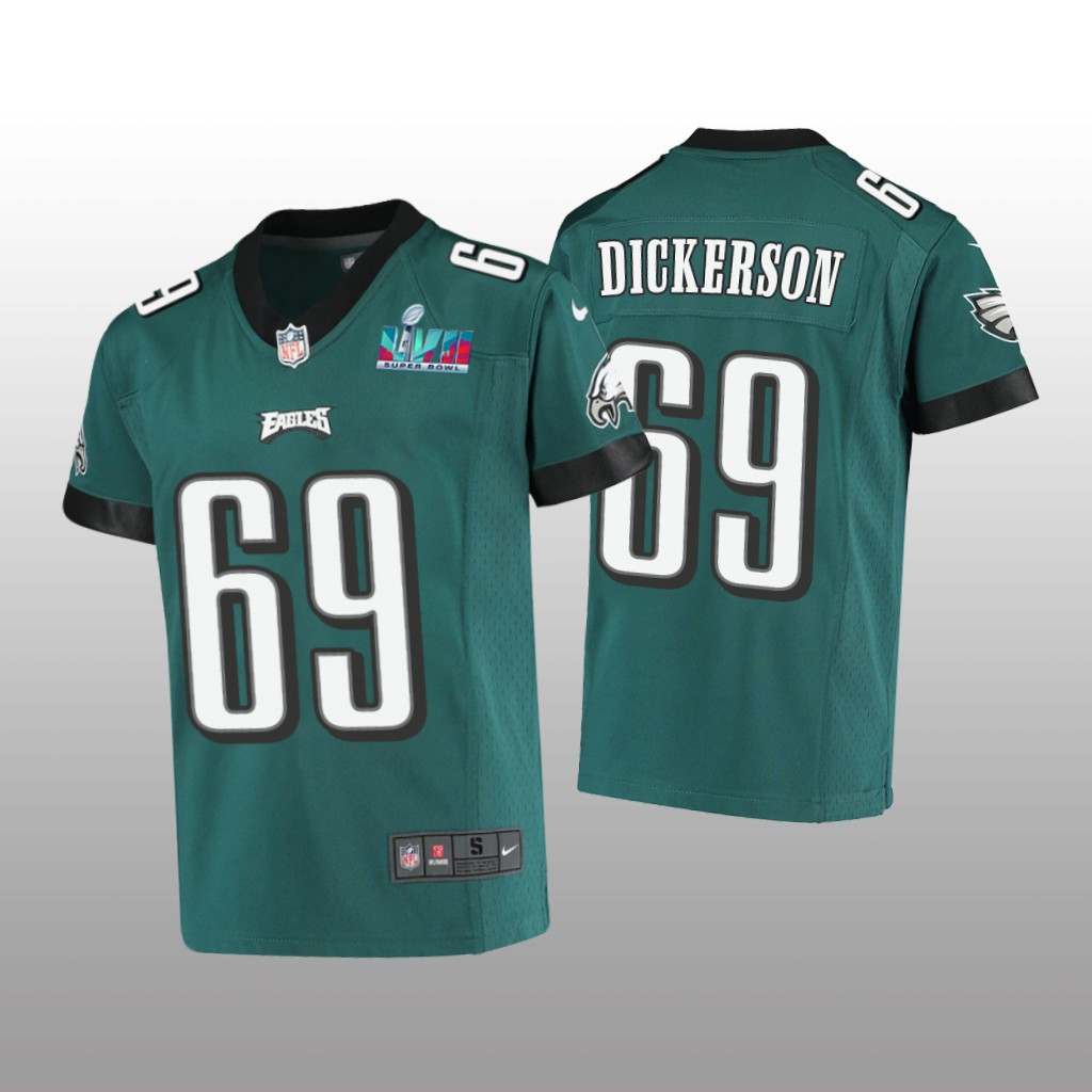 Philadelphia Eagles Landon Dickerson Midnight Green Game Jersey Super Bowl LVII - Youth