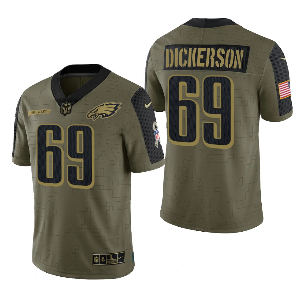 Philadelphia Eagles Landon Dickerson Olive Limited Jersey 2021 Salute To Service - Men's