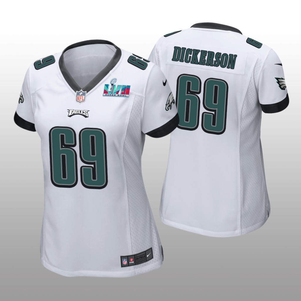 Philadelphia Eagles Landon Dickerson White Game Jersey Super Bowl LVII - Women's