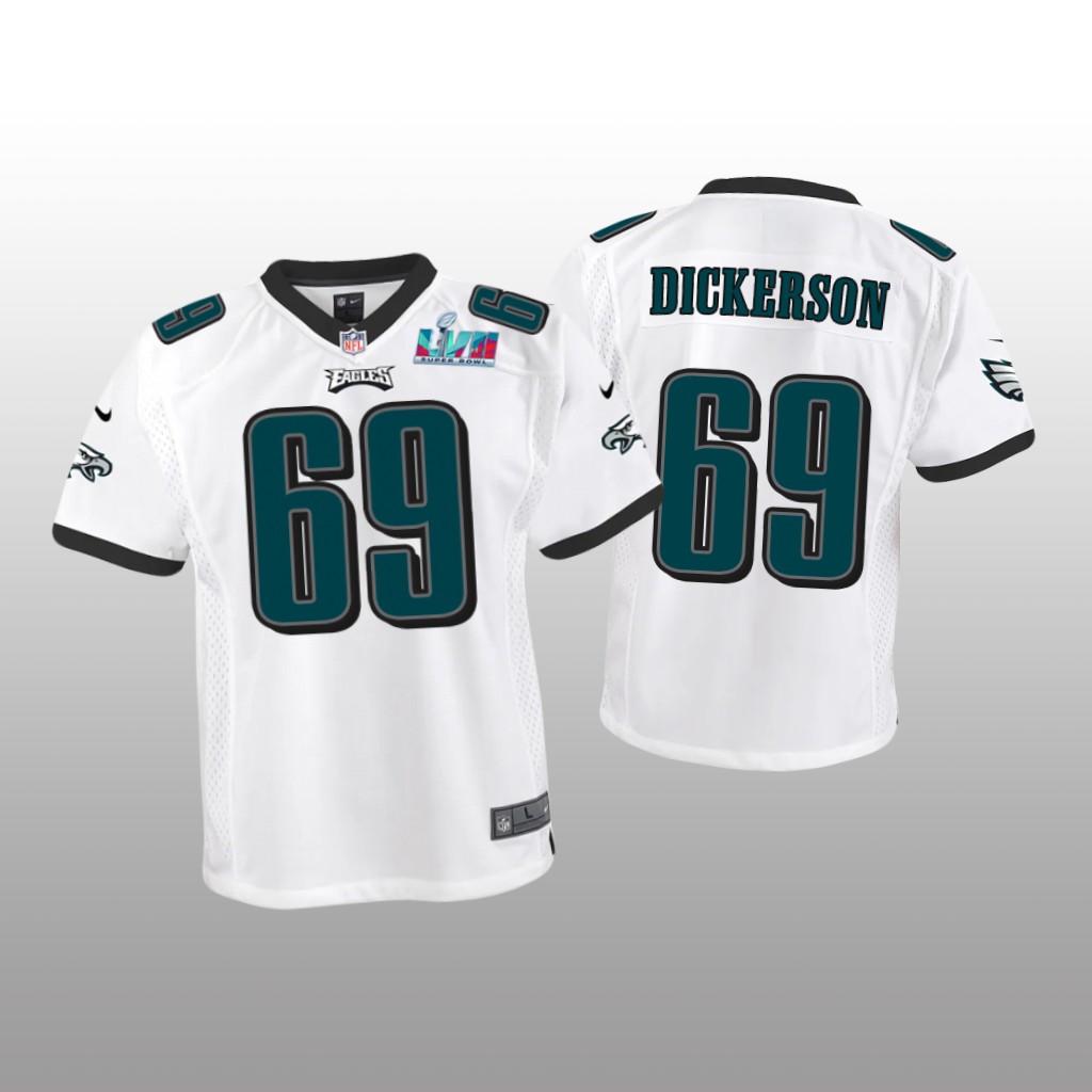 Philadelphia Eagles Landon Dickerson White Game Jersey Super Bowl LVII - Youth
