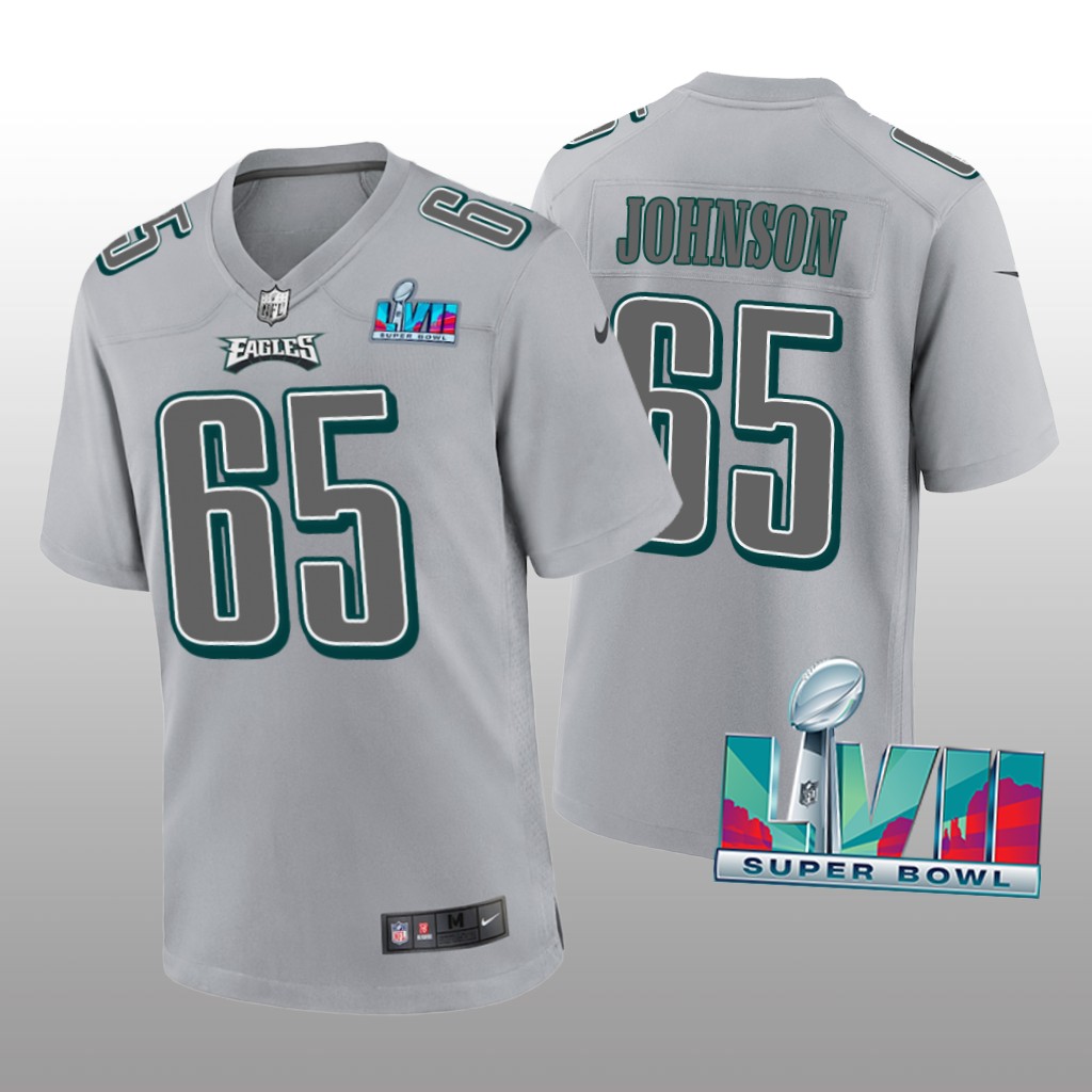 Philadelphia Eagles Lane Johnson Gray Atmosphere Jersey Super Bowl LVII - Men's