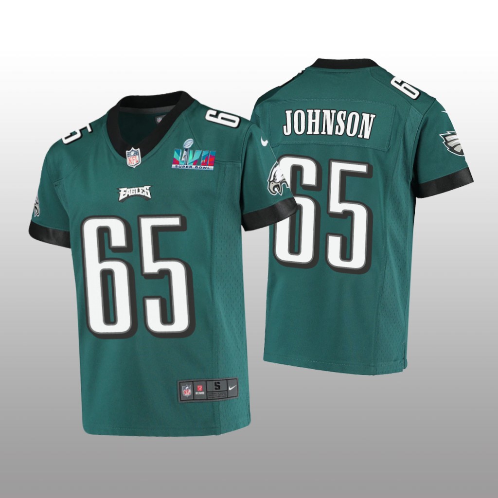 Philadelphia Eagles Lane Johnson Midnight Green Game Jersey Super Bowl LVII - Youth
