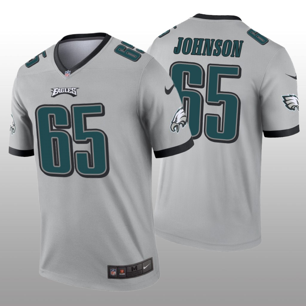 Philadelphia Eagles Lane Johnson Silver Jersey Inverted Legend - Men's