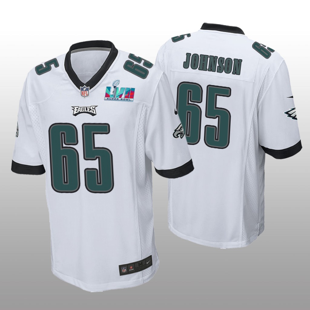Philadelphia Eagles Lane Johnson White Game Jersey Super Bowl LVII - Men's
