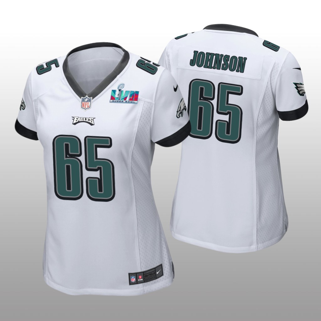 Philadelphia Eagles Lane Johnson White Game Jersey Super Bowl LVII - Women's