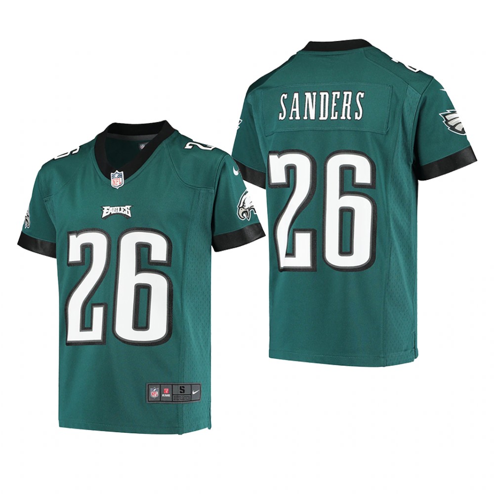 Philadelphia Eagles Miles Sanders Midnight Green Jersey Game - Youth