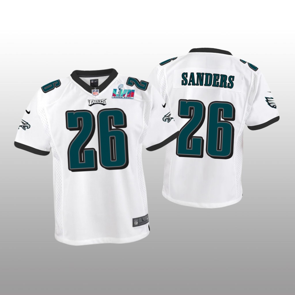 Philadelphia Eagles Miles Sanders White Game Jersey Super Bowl LVII - Youth