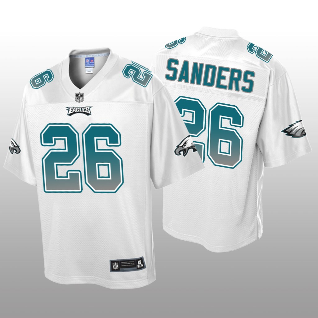 Philadelphia Eagles Miles Sanders White Jersey Fade Fashion - Men's