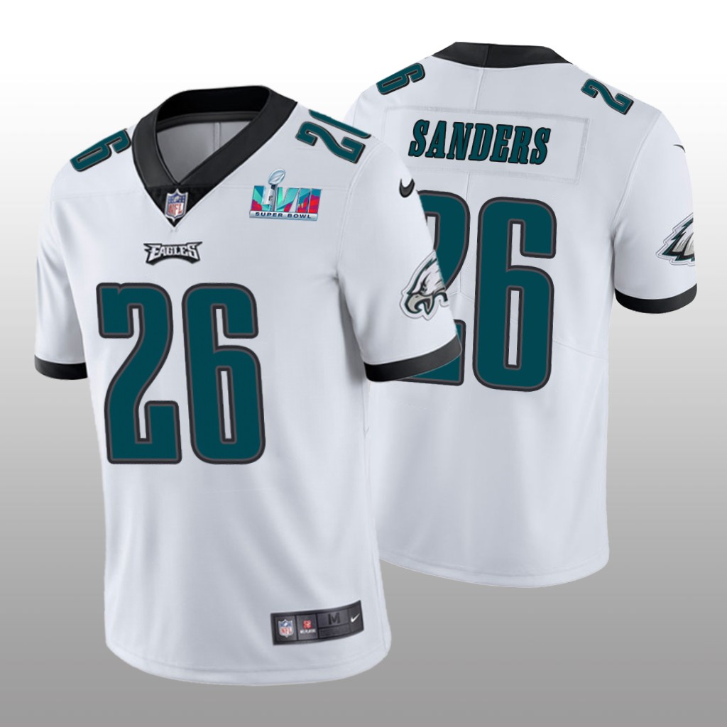 Philadelphia Eagles Miles Sanders White Vapor Limited Jersey Super Bowl LVII - Men's