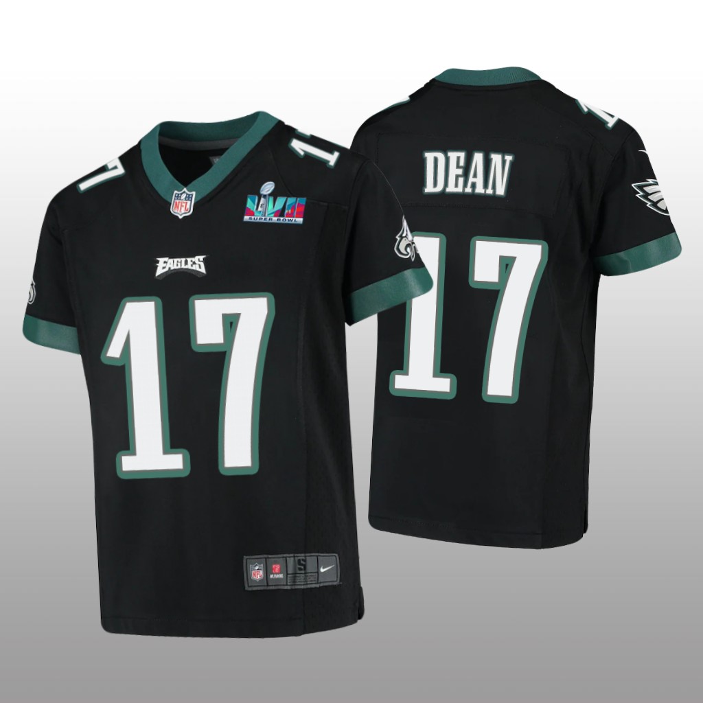 Philadelphia Eagles Nakobe Dean Black Game Jersey Super Bowl LVII - Youth