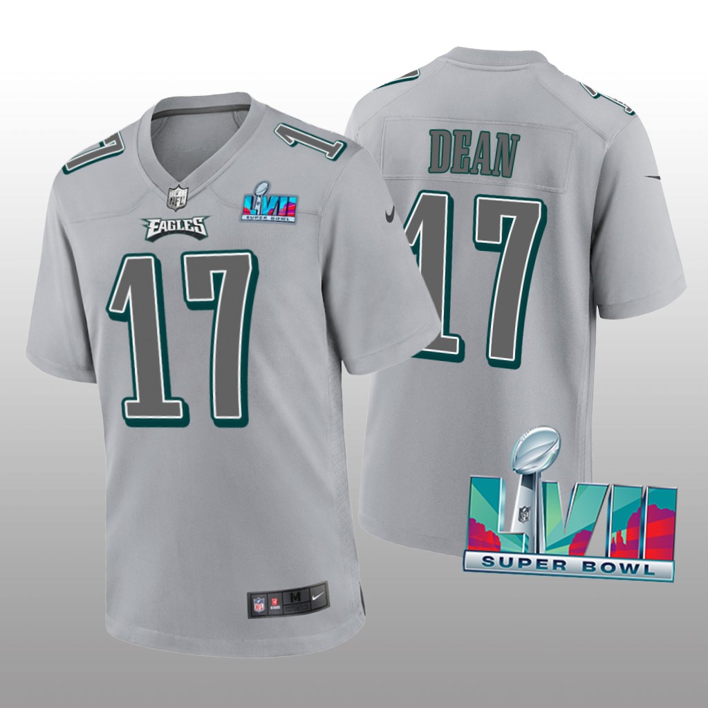 Philadelphia Eagles Nakobe Dean Gray Atmosphere Jersey Super Bowl LVII - Men's