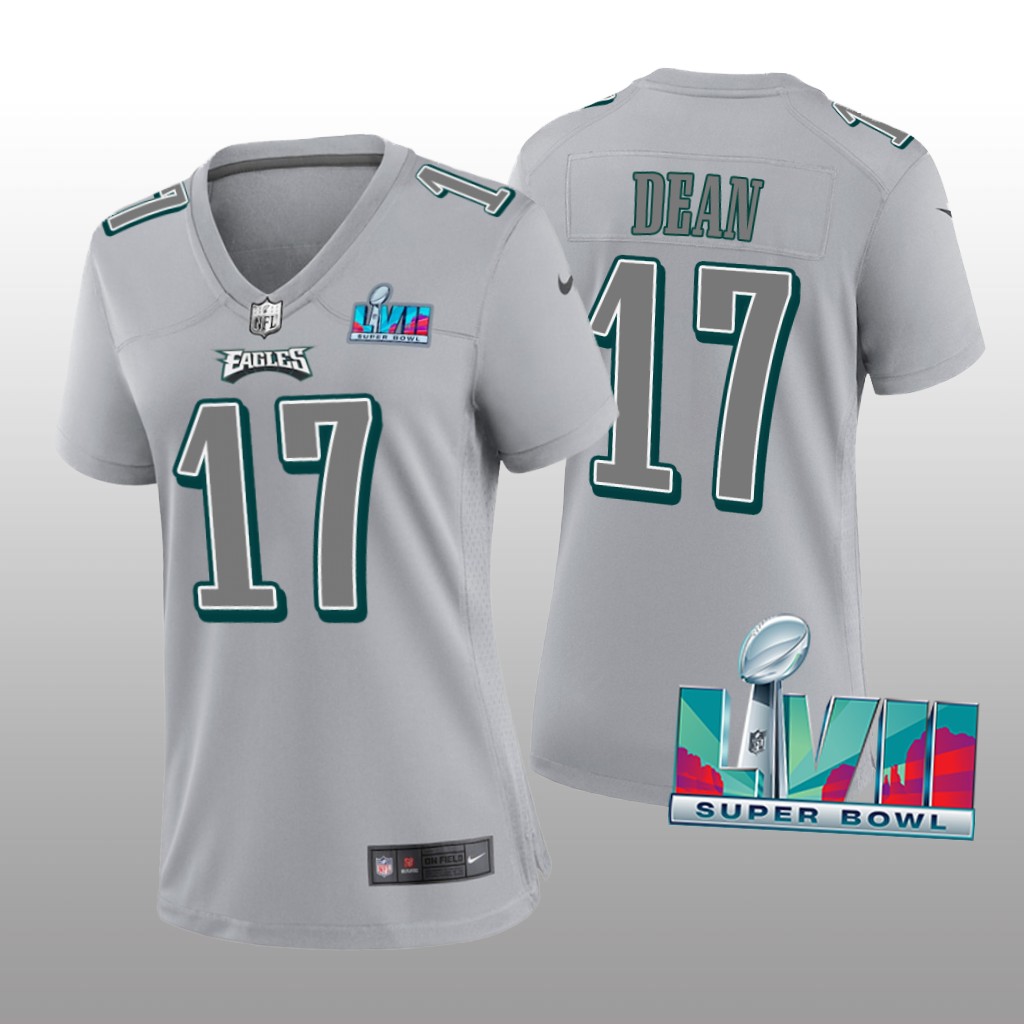 Philadelphia Eagles Nakobe Dean Gray Atmosphere Jersey Super Bowl LVII - Women's