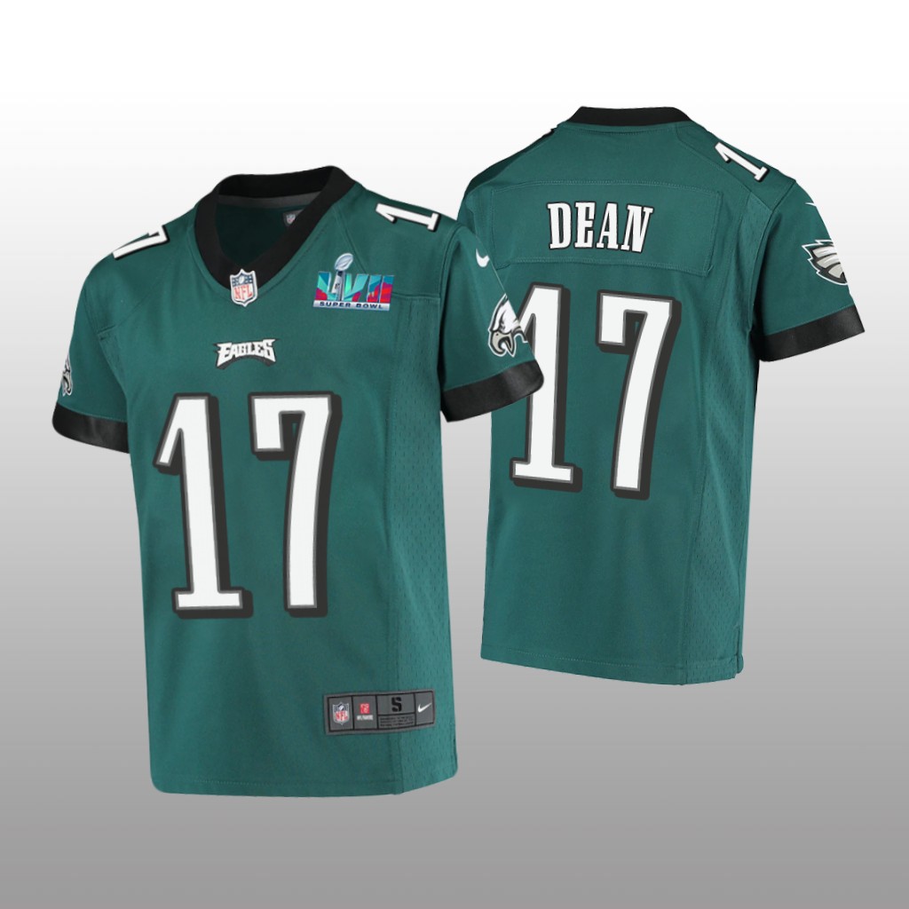 Philadelphia Eagles Nakobe Dean Midnight Green Game Jersey Super Bowl LVII - Youth