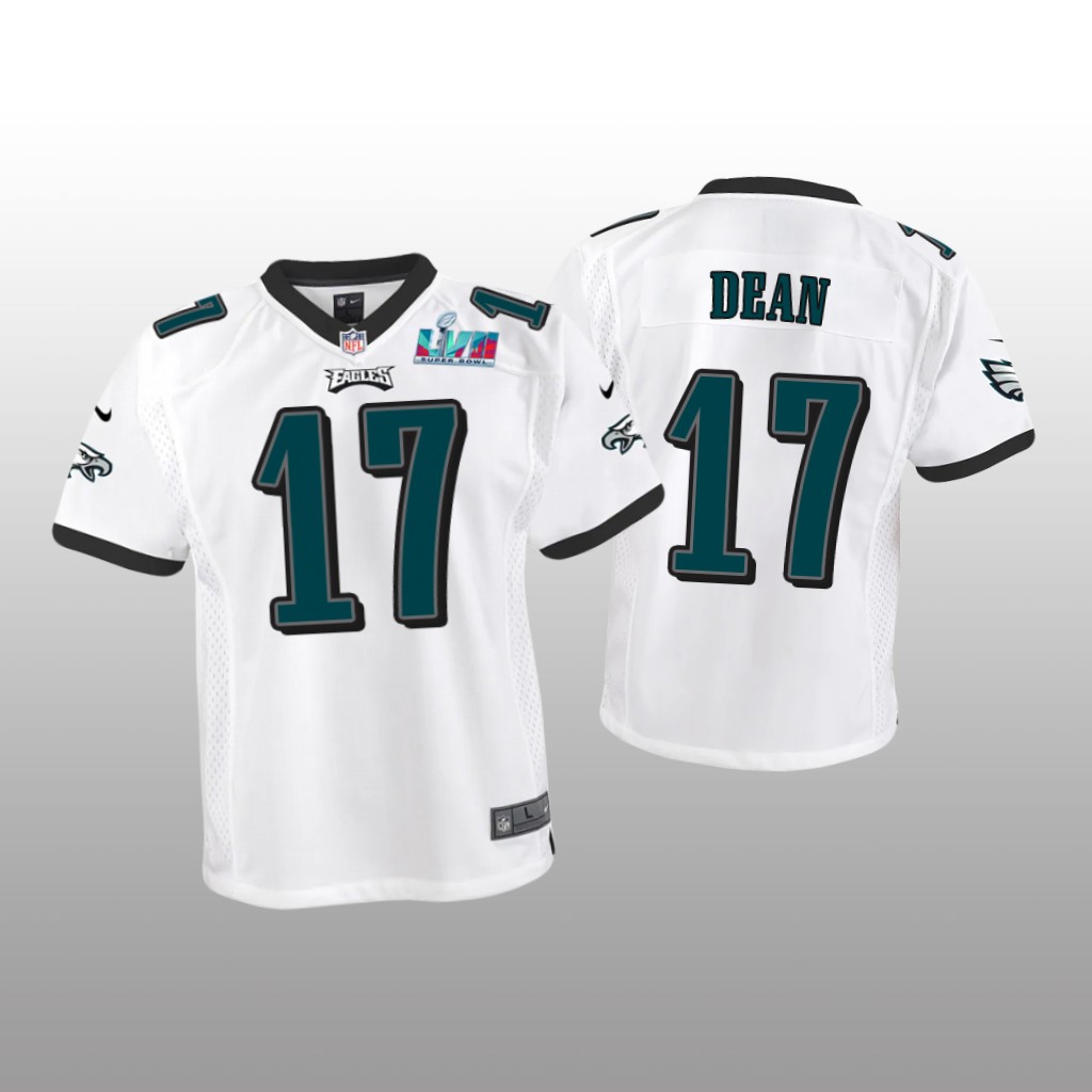 Philadelphia Eagles Nakobe Dean White Game Jersey Super Bowl LVII - Youth