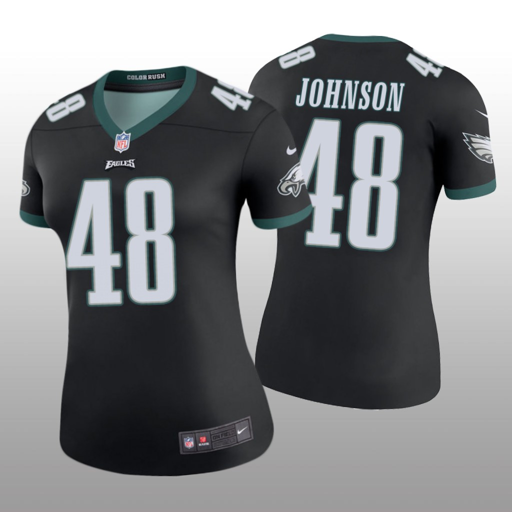 Philadelphia Eagles Patrick Johnson Black Jersey Color Rush Legend - Women's