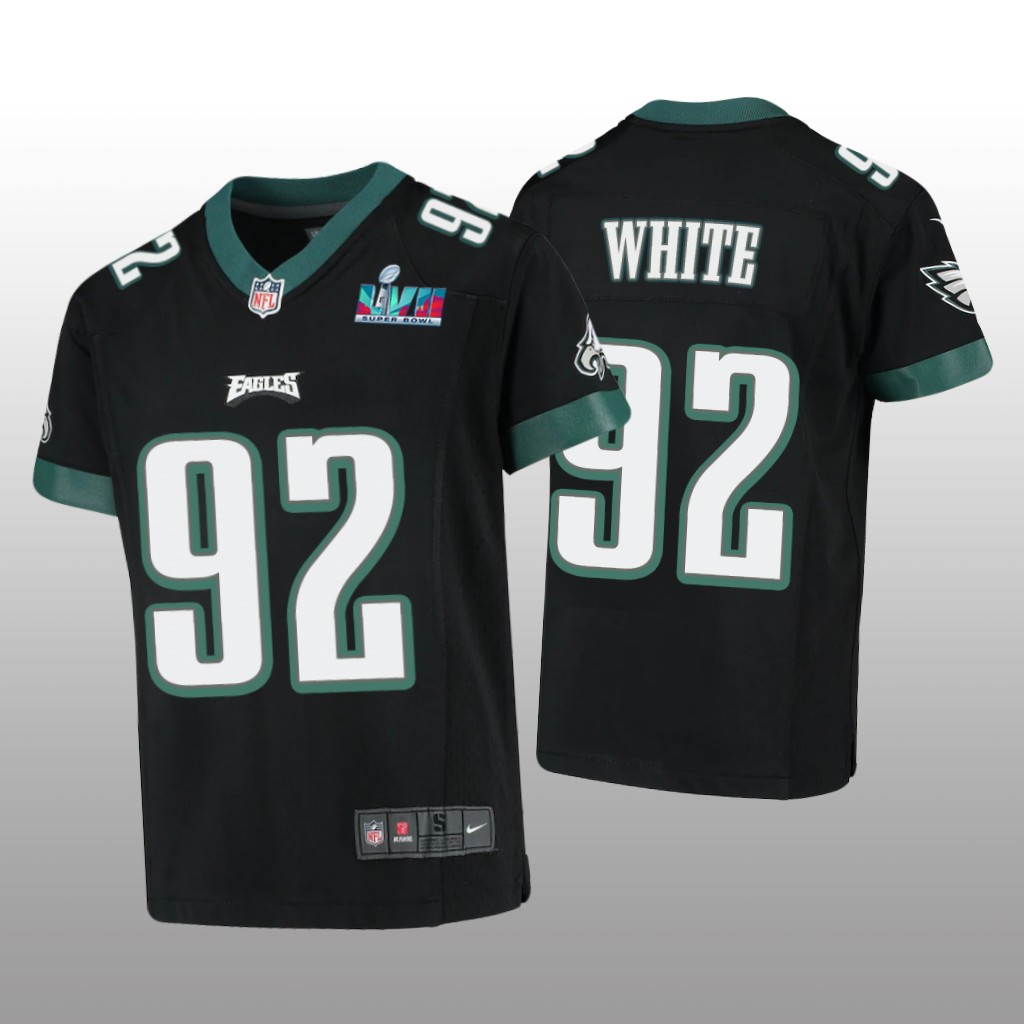 Philadelphia Eagles Reggie White Black Game Jersey Super Bowl LVII - Youth
