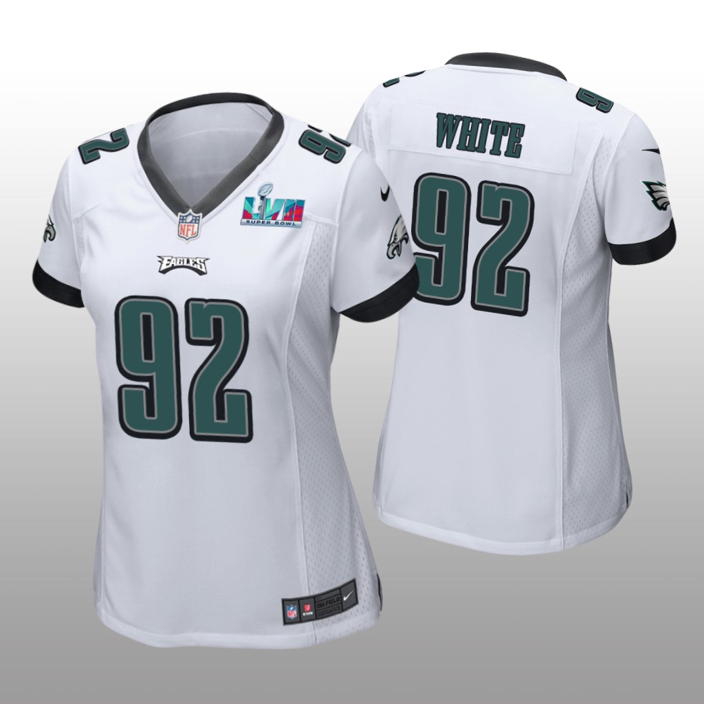 Philadelphia Eagles Reggie White White Game Jersey Super Bowl LVII - Women's