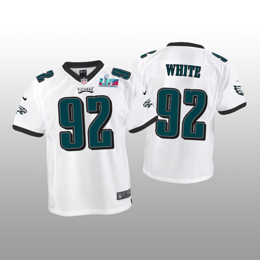 Philadelphia Eagles Reggie White White Game Jersey Super Bowl LVII - Youth