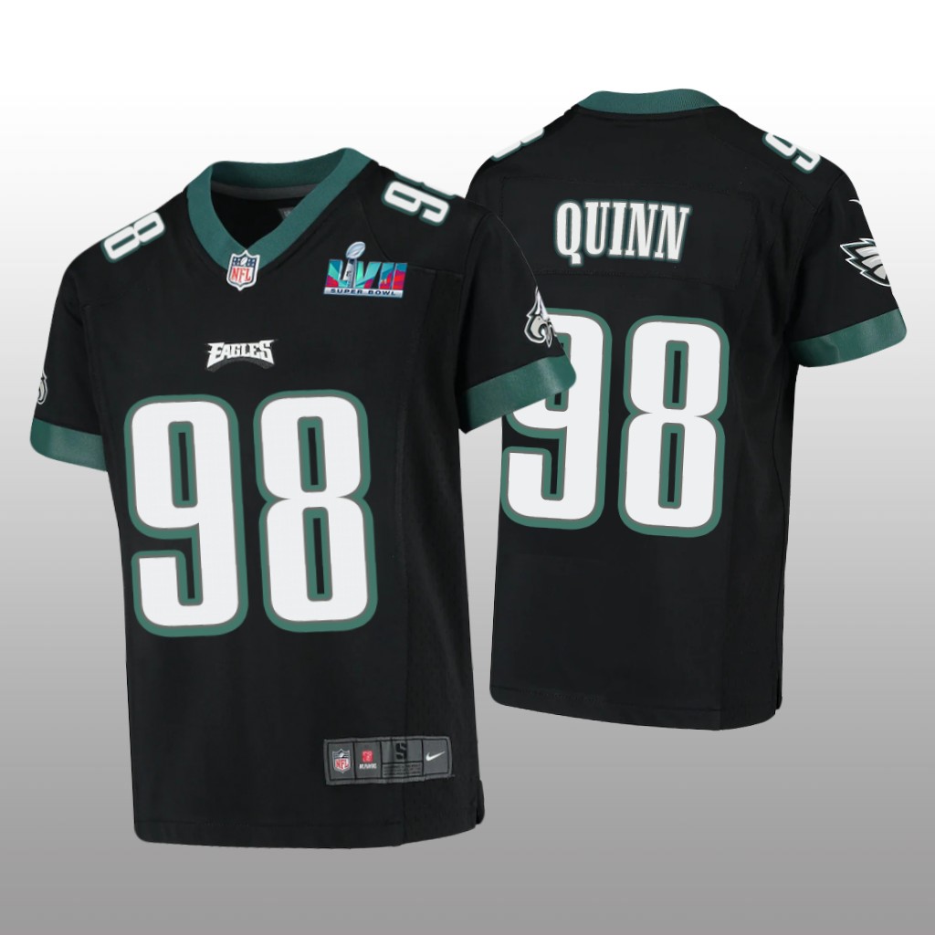 Philadelphia Eagles Robert Quinn Black Game Jersey Super Bowl LVII - Youth