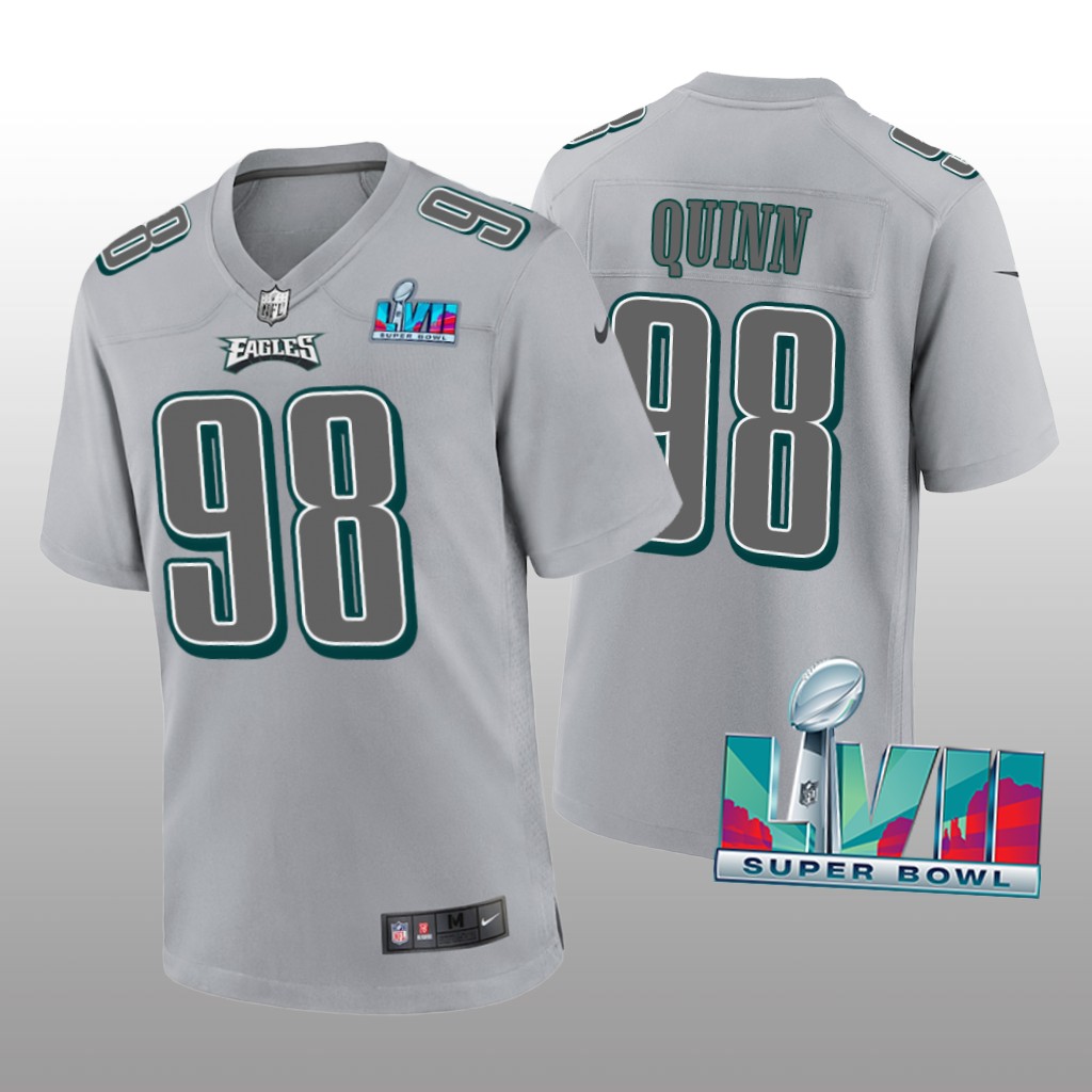 Philadelphia Eagles Robert Quinn Gray Atmosphere Jersey Super Bowl LVII - Men's