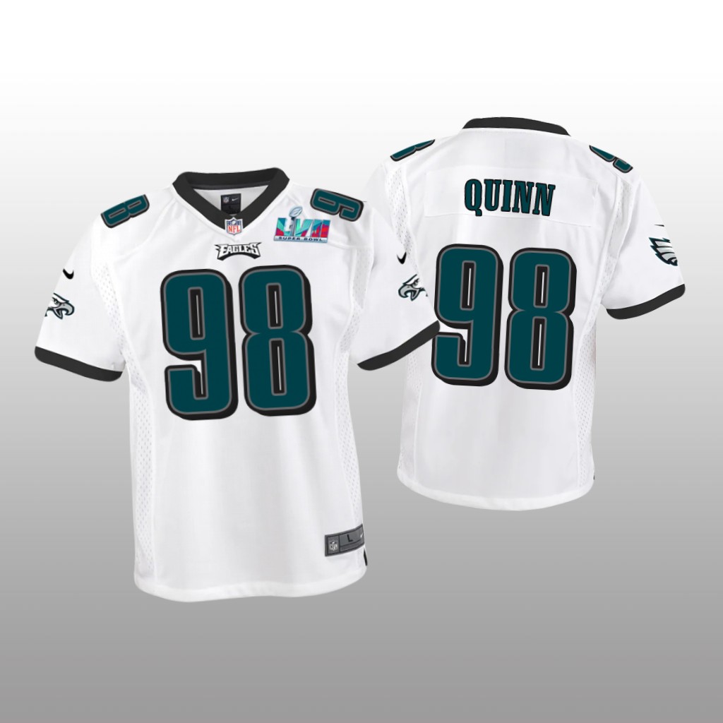 Philadelphia Eagles Robert Quinn White Game Jersey Super Bowl LVII - Youth