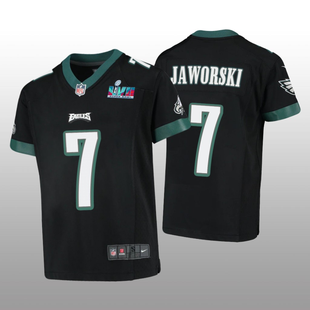 Philadelphia Eagles Ron Jaworski Black Game Jersey Super Bowl LVII - Youth