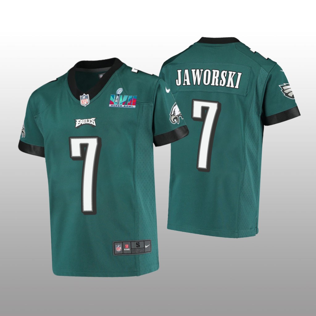 Philadelphia Eagles Ron Jaworski Midnight Green Game Jersey Super Bowl LVII - Youth
