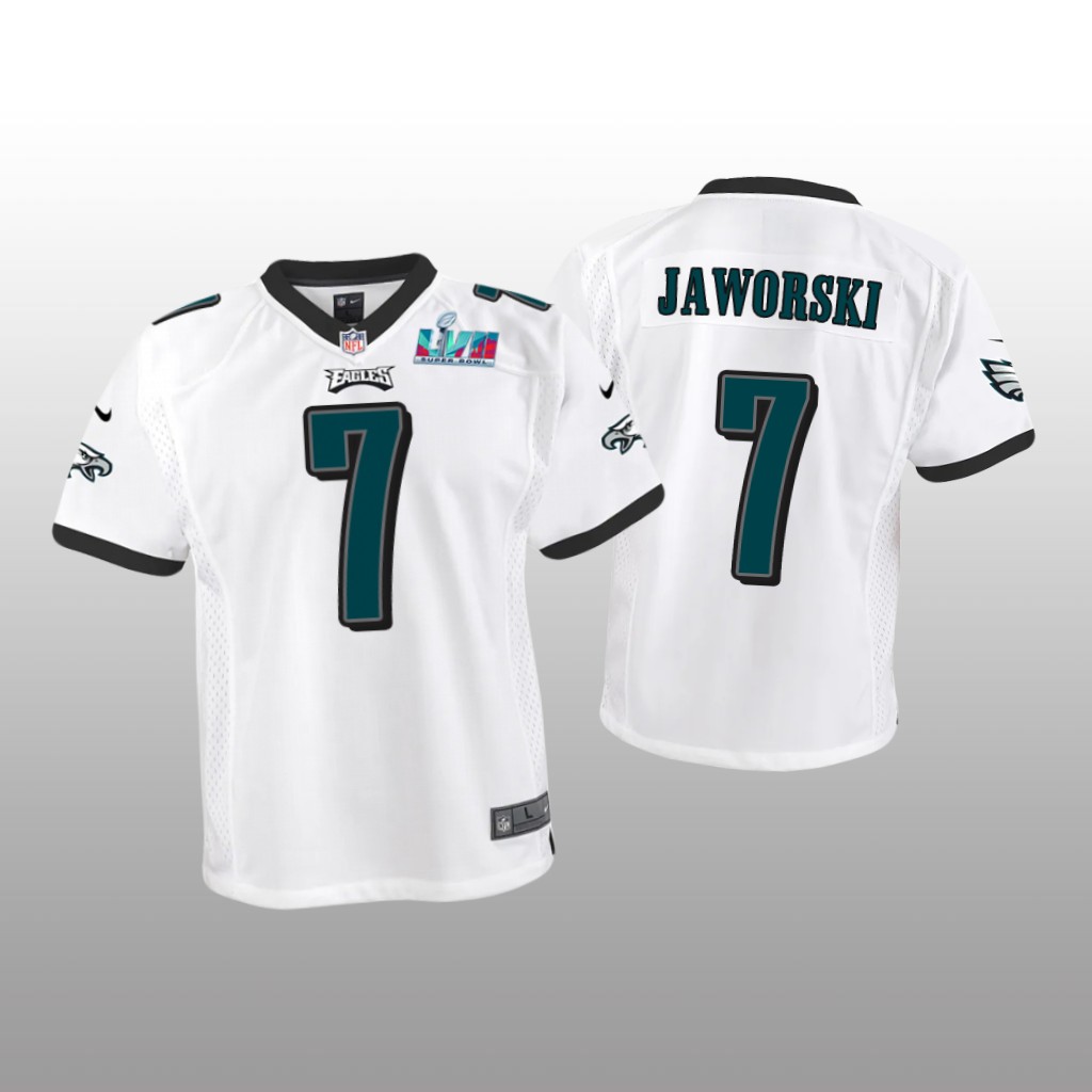 Philadelphia Eagles Ron Jaworski White Game Jersey Super Bowl LVII - Youth