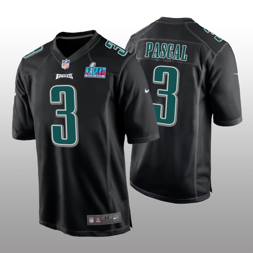 Philadelphia Eagles Zach Pascal Black Fashion Game Jersey Super Bowl LVII - Men's