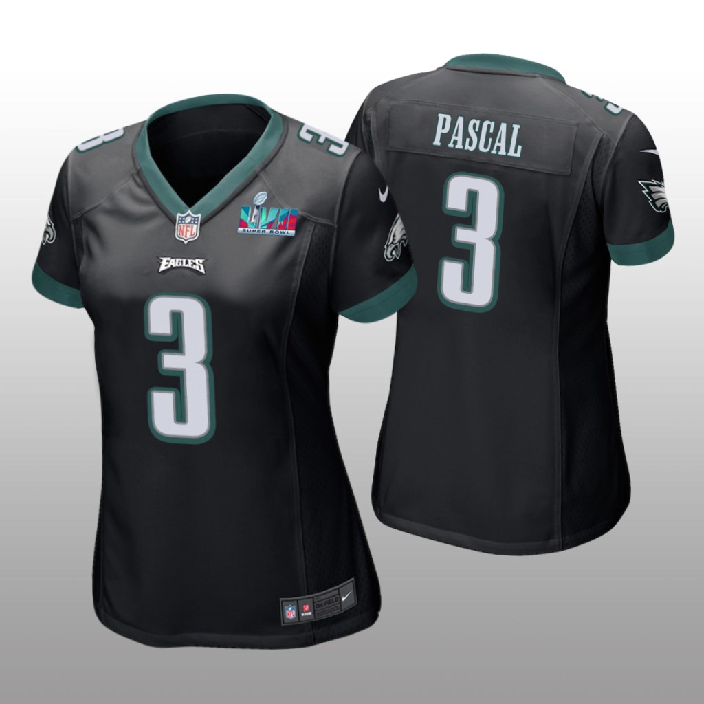 Philadelphia Eagles Zach Pascal Black Game Jersey Super Bowl LVII - Women's