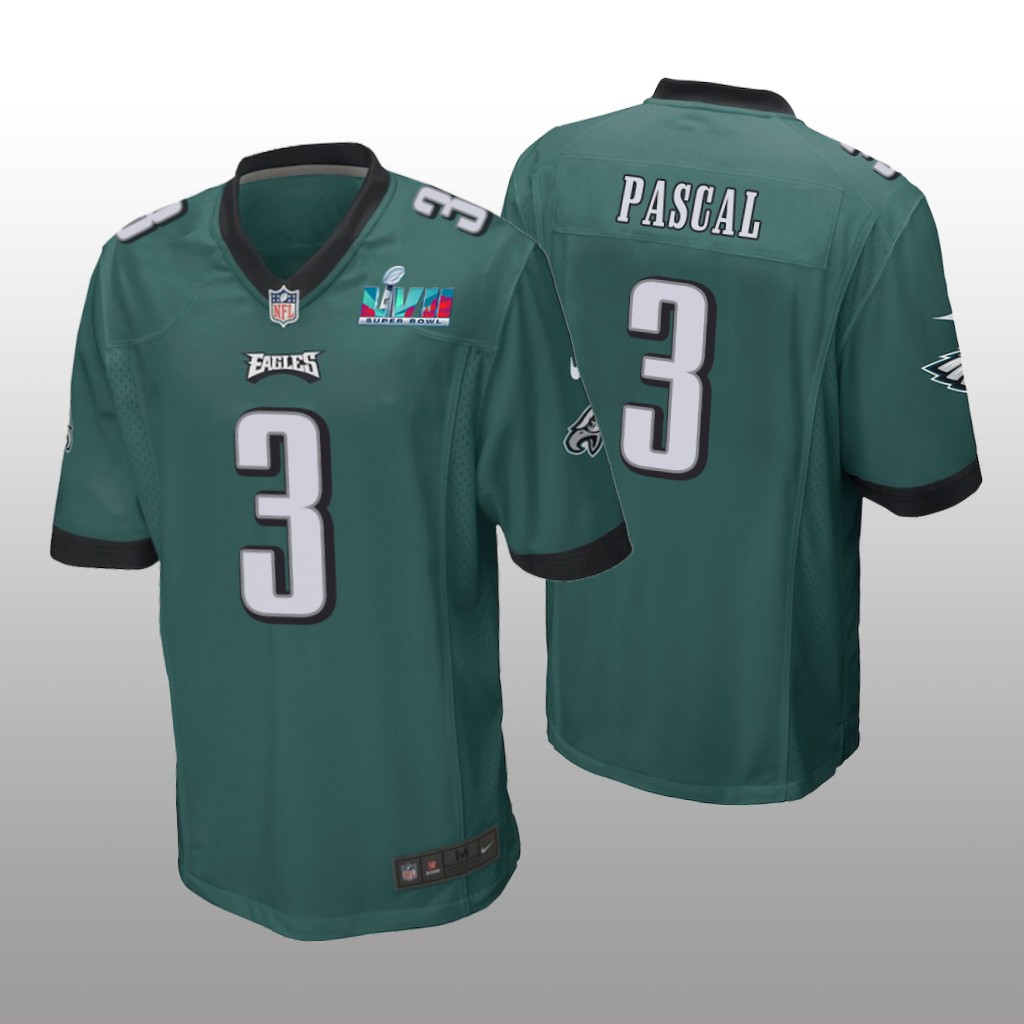 Philadelphia Eagles Zach Pascal Midnight Green Game Jersey Super Bowl LVII - Men's