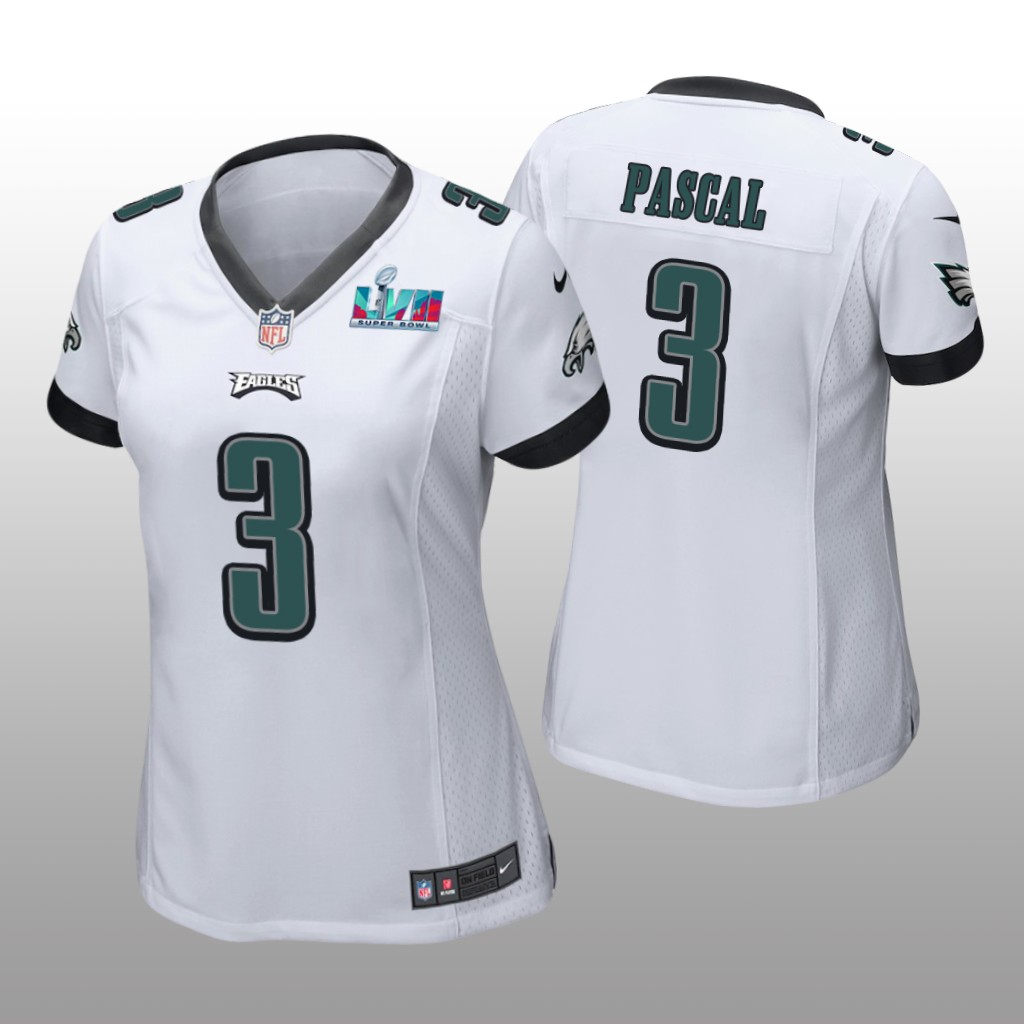 Philadelphia Eagles Zach Pascal White Game Jersey Super Bowl LVII - Women's