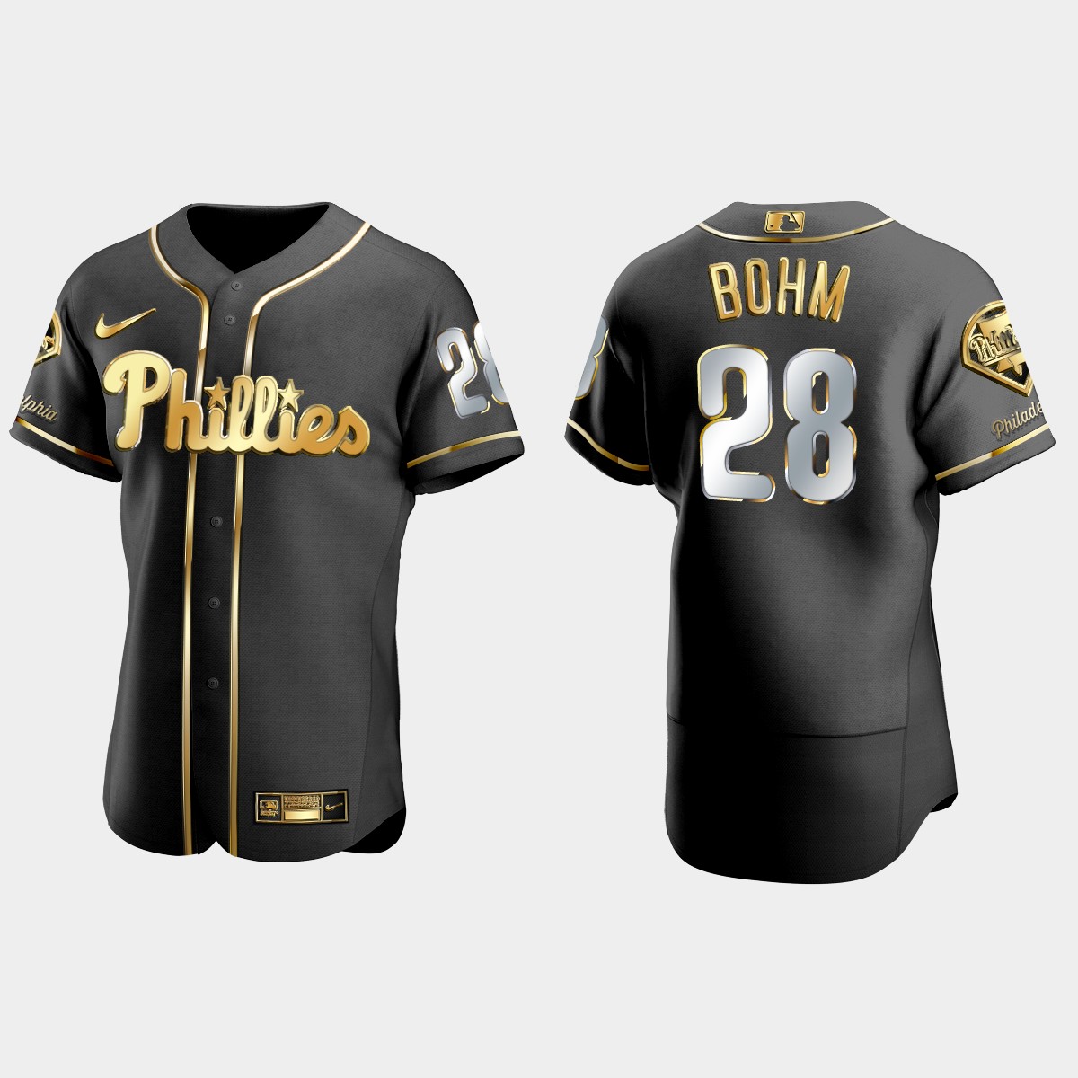 Philadelphia Phillies #28 Alec Bohm Golden Edition Jersey - Black