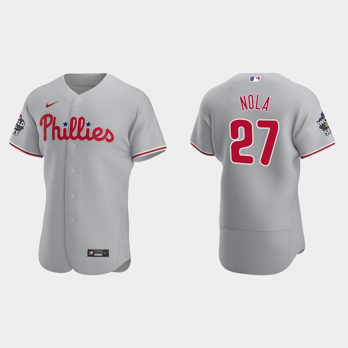 Philadelphia Phillies Aaron Nola 2022 World Series Gray Jersey