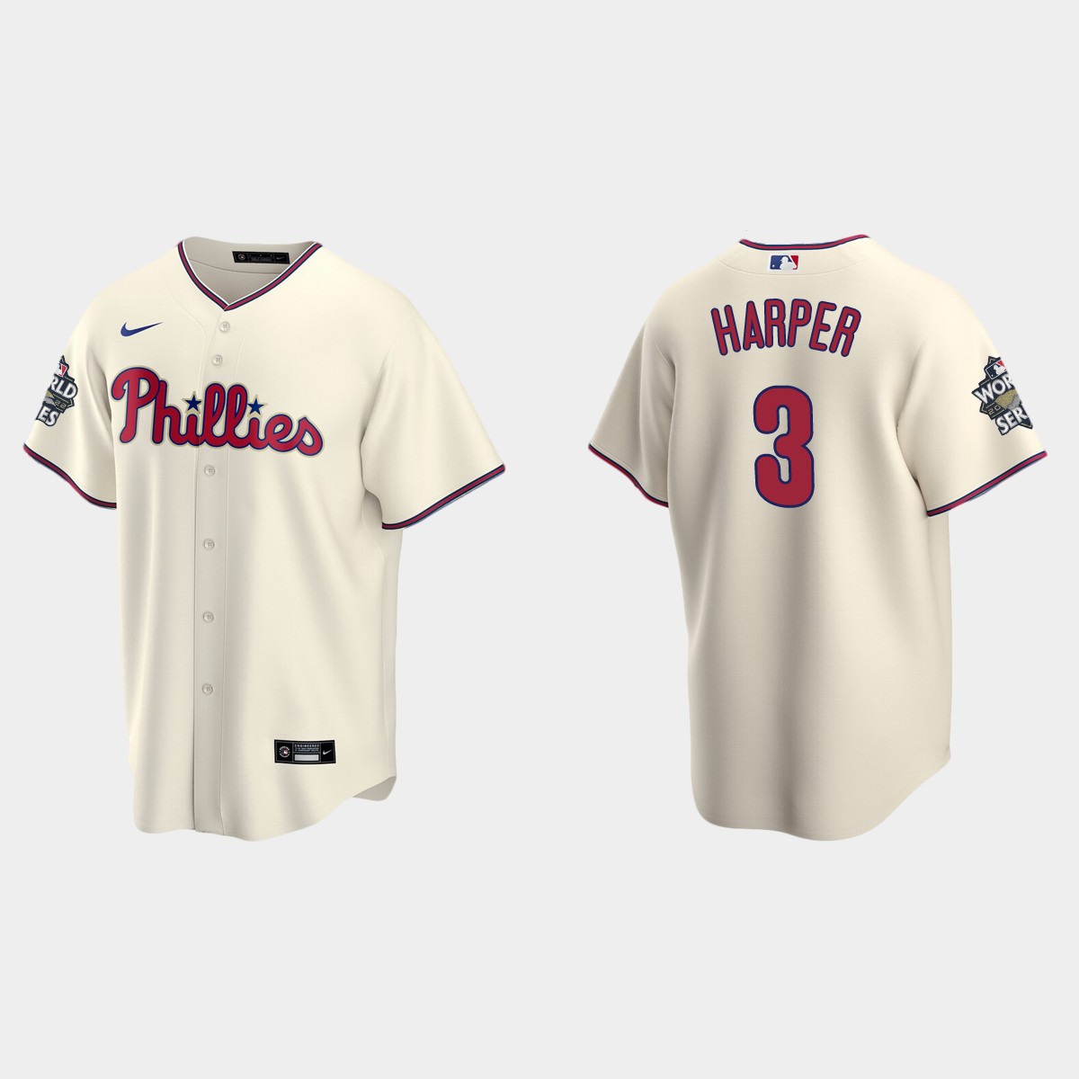 Philadelphia Phillies Bryce Harper 2022 World Series Cream Jersey