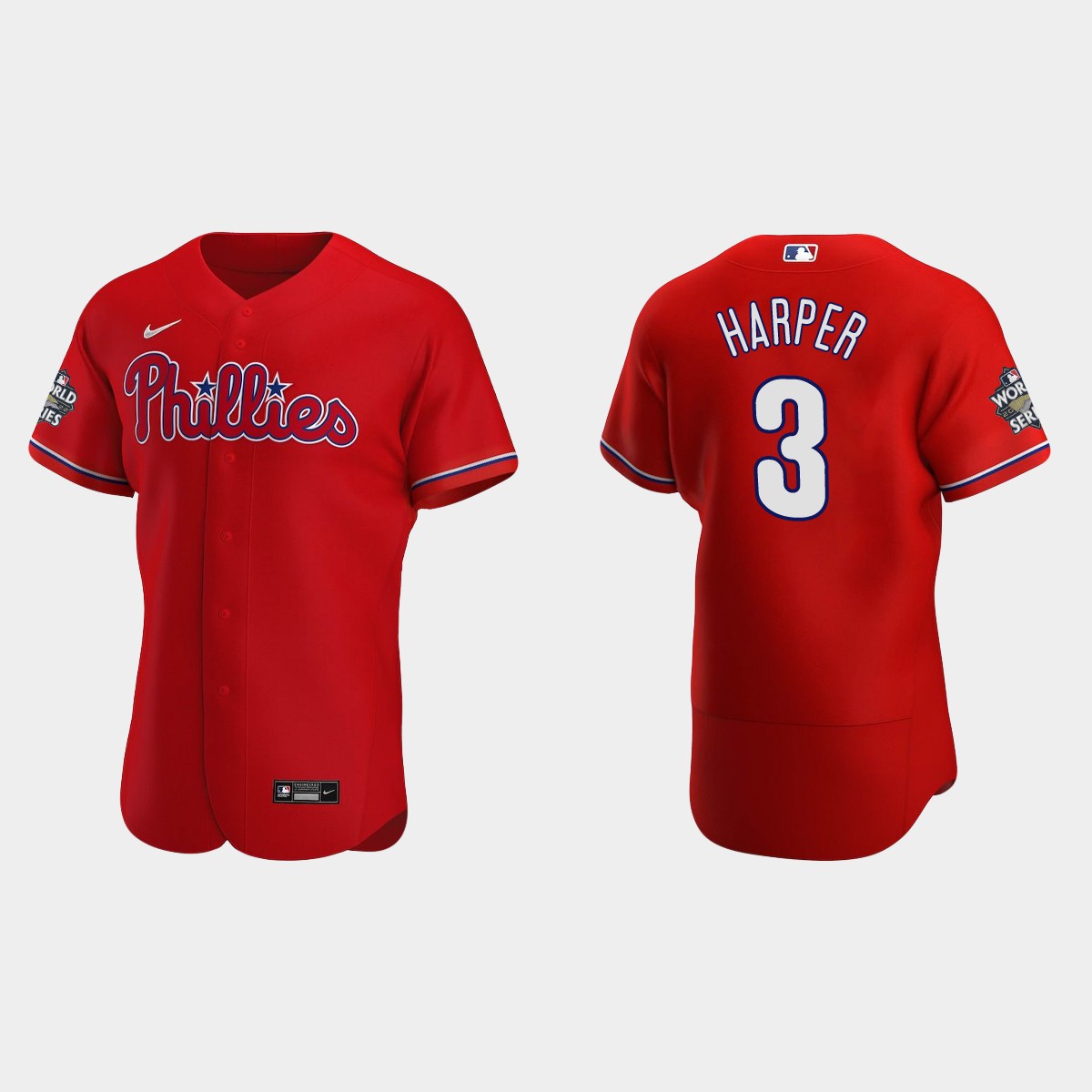 Philadelphia Phillies Bryce Harper 2022 World Series Red Jersey