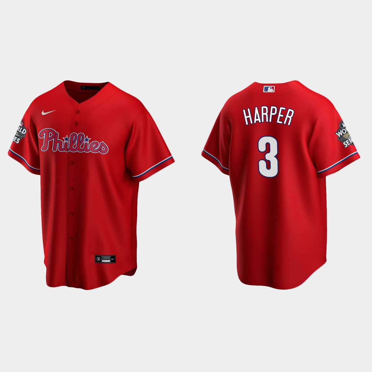 Philadelphia Phillies Bryce Harper 2022 World Series Red Jersey