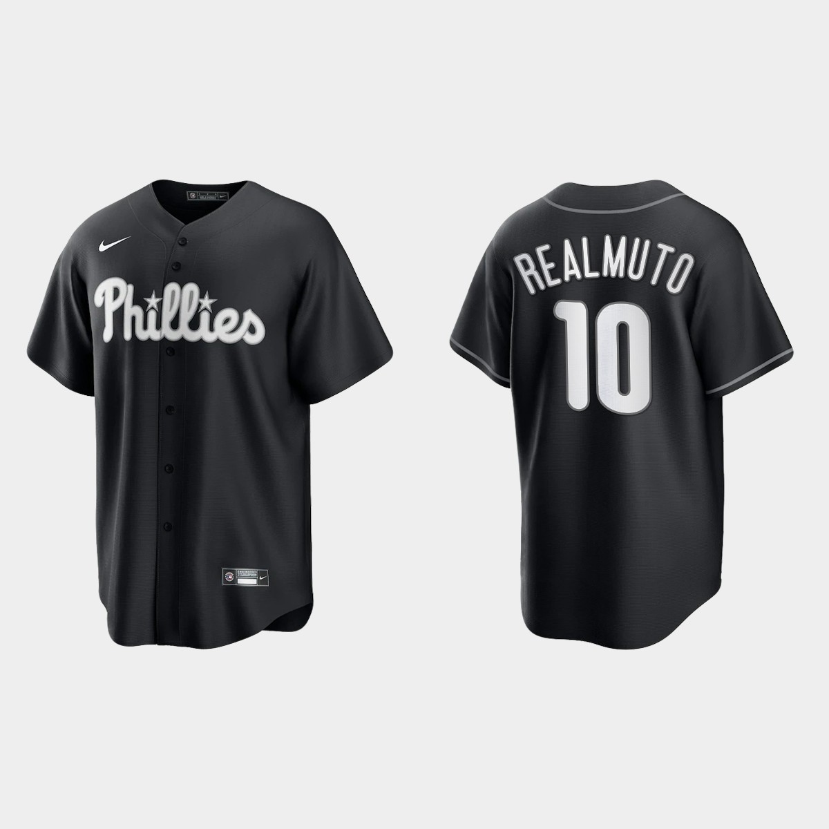 Philadelphia Phillies J.T. Realmuto 2021 All Black Fashion Jersey - Black White