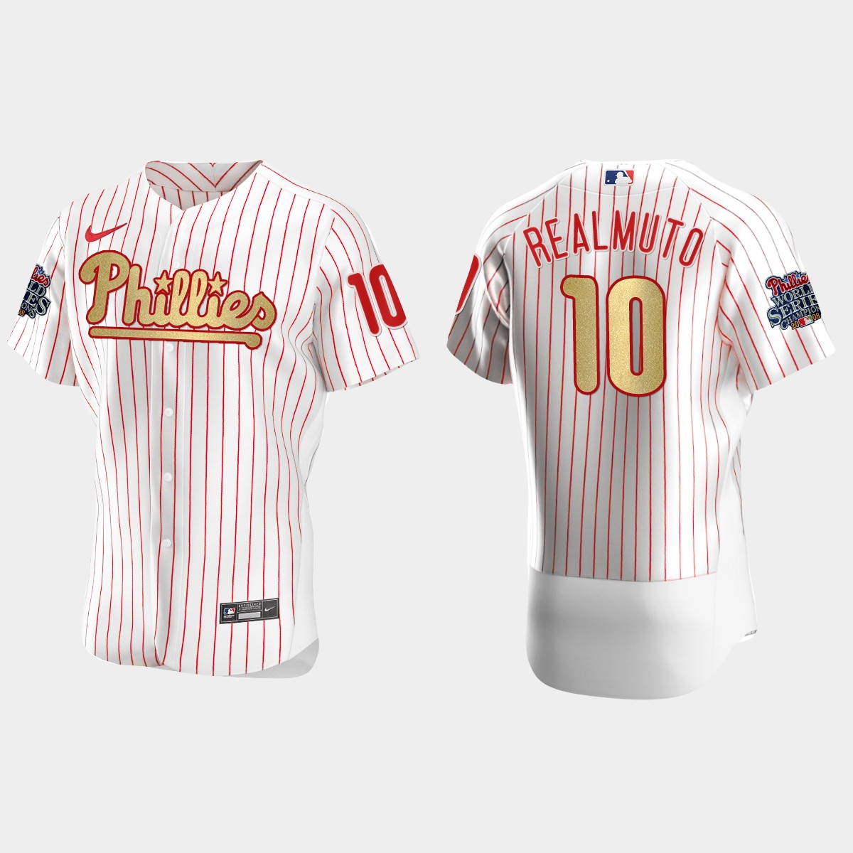 Philadelphia Phillies J.T. Realmuto White Gold 2008 World Series Champions Jersey